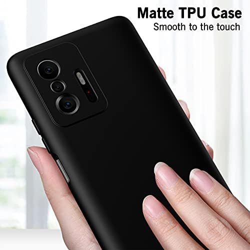 Cresee for Xiaomi 11T / Xiaomi 11T Pro Case, Thin TPU Cover with Camera Protection Soft Interior Anti-Scratch Slim Fit Flexible Phone Case for Xiaomi 11T / 11T Pro 5G (2021) Black