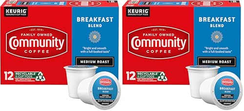 Image of Community Coffee Breakfast Blend, Medium Roast Single-Serve Keurig K-Cup Pods, 12 Count (Pack of 2)