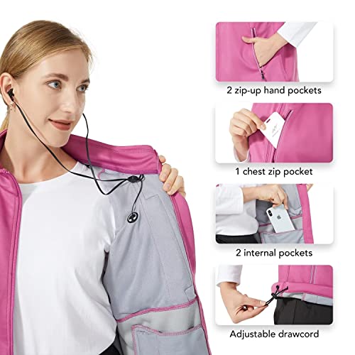 Monster Valley Women's Lightweight Running Vest With Pockets, Packable Windproof Sleeveless Jacket For Golf Hiking Travel Outdoor, Red, Medium #TOP3