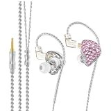 2 cuffie in-ear per monitor, colore rosa, cablate HiFi, per gaming, con microfono, cavo da 2 m, per musicisti, audiofili, per donne, PC e telefoni cellulari