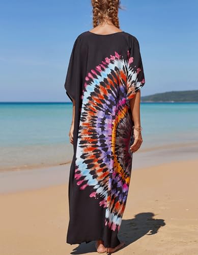 Image of NFVNKJ Women's Plus Size Beach Lounge Kaftan Maxi Dress Swimsuit Coverup for Women