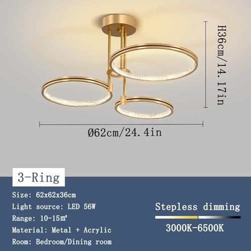 Lustre plafonnier LED moderne ajustable avec éclairage télécommandé