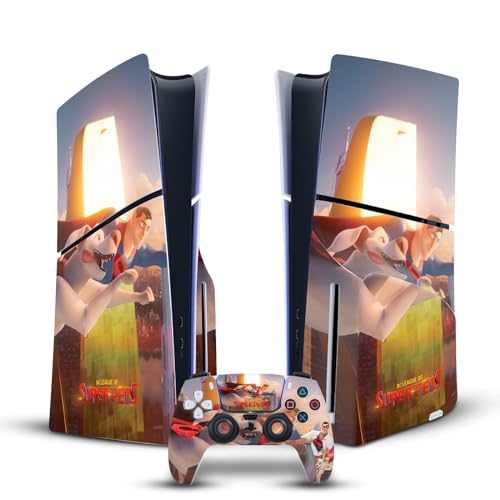 Skin PS5 Slim Disc DC League Of Super Pets Krypto et Superman Head Case Designs autocollant
