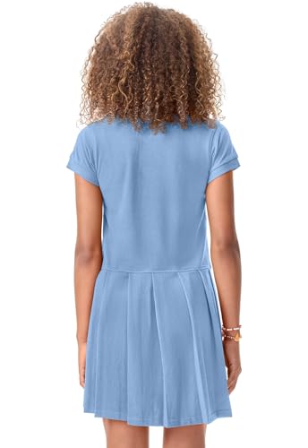 Image of Classroom School Uniforms Little Kids Pique Polo Short Sleeve Dress | Child Fit, Matching Ribbed Collar, Banded Sleeves, Three-button Placket, Comfortable Fit, School Uniform Essential