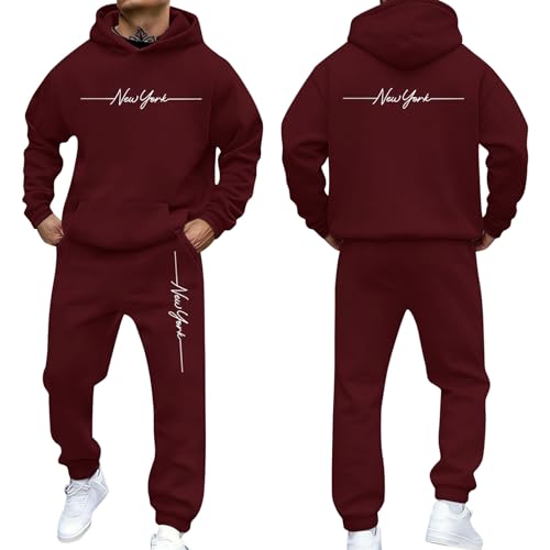 Survêtement streetwear homme à capuche ensemble deux pièces assorties noir