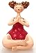 Produktbild Schick-Design Yoga Dame im Badeanzug Rot sitzend 13 cm Mädchen Rubensfrau Mollige Dame Badenixe Dicke Frau Badezimmer Figur Pilates Joga