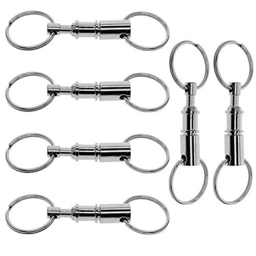 HOJIOESRD Lot de 6 porte-clés en acier plaqué fermoir porte-clés ceintures à dégagement porte-clés pour femmes hommes accessoires cadeaux Cover