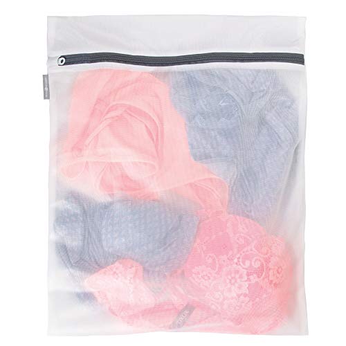 Idesign Mesh Laundry Bag Built In Zipper For Delicates, 16" X 0.5" X 20", Large #TOP3