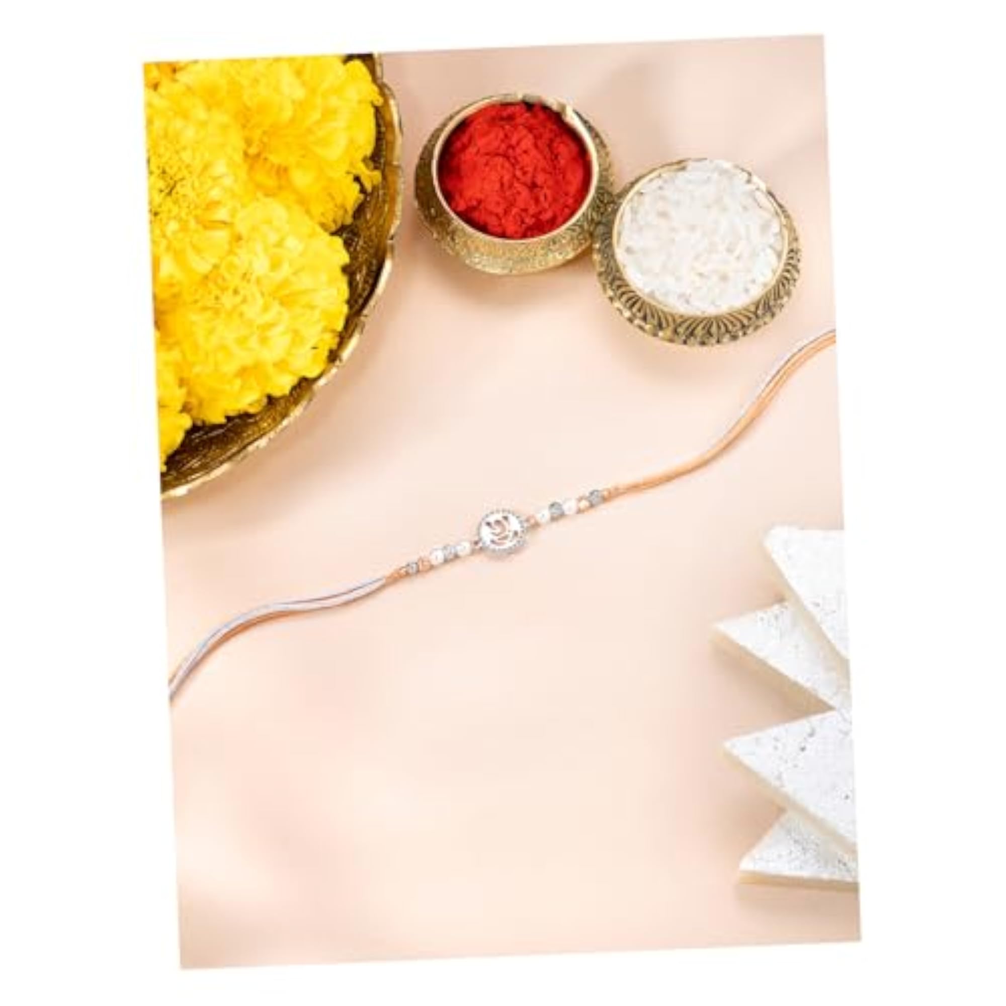 925 Sterling Silver Om Swastik Ganesha Rakhi for Brother