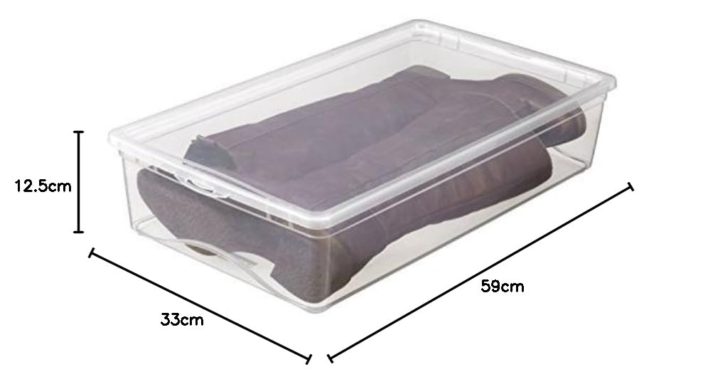 Sunware 3 x Omega Clearbox mit Deckel - 19 Liter - 590 x 330 x 125 mm - transparent