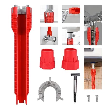 8 in 1 Tap Wrench Tow Keys Bathroom Sink Sanitary Tools Special Faucet Wrenches for Basin Sink Kitchen Sanitary