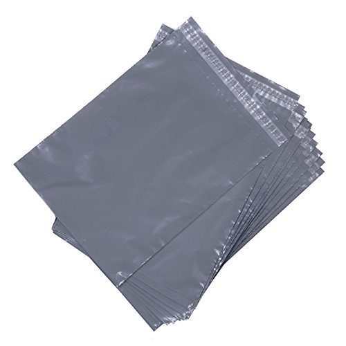 Grey Mailing Bags - Polythene - 325 x 475mm + 40mm Lip. 100 Durable Strong Peel And Seal Plastic Envelopes. Tear-Proof & Waterproof, Secure & Lightweight For Postage. Ideal For Mail Order. Mailers For Wide Range Of Items Including Magazines & Clothes