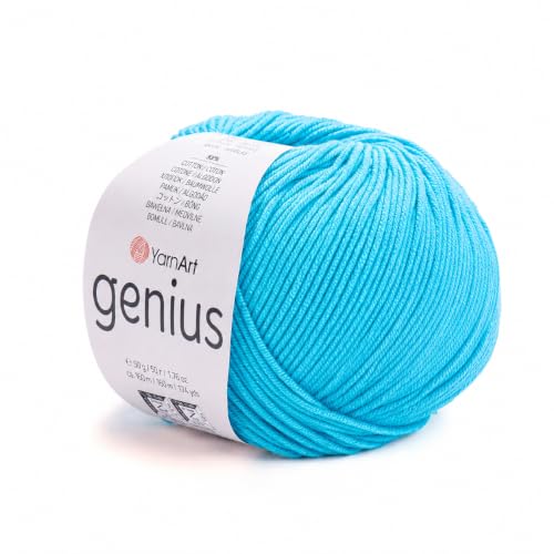 Image of YarnArt Genius Soft Cotton Blend Yarn, 1 Pack (1.76 oz / 174 Yds)