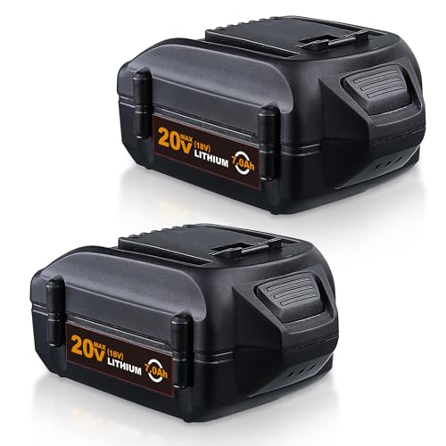 VANTTECH 2Pack 7.0Ah 20V WA3520 Lithium ion Battery Replacement for Worx 20V Battery WA3578 WA3575 WA3520 WA3525 WG545s Compatible with Worx 20 Volt Cordless Power Tools