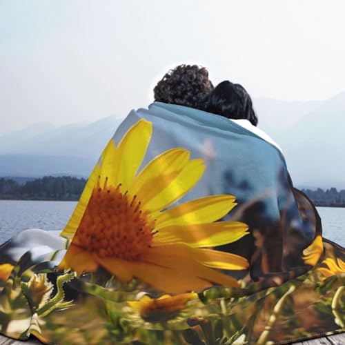 Couverture flanelle jaune imprimé floral couverture canapé lit toutes saisons - 7