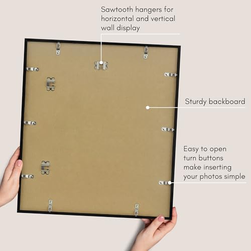 Americanflat 18x20 Picture Frame with Polished Plexiglass - Streamline Collection - Thin Border Picture Frame for Wall Display - Hanging Hardware Included - Black