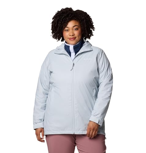 Columbia Womens Switchback II Lined Long Rain Jacket, Cirrus Grey, 2X
