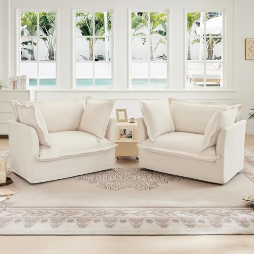 HUMEHA Single Sofa Chair Set of 2, 49" Upholstered Armchairs