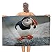 Grandes Serviettes de Plage - Serviette de Piscine Moelleuse 31 x 51 Pouces, Serviette de Bain d'été en Peluche Puffin Bird