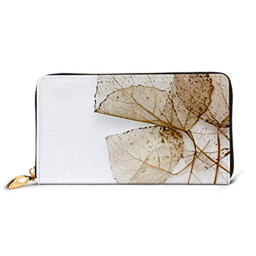 Preisvergleich Produktbild JHGFG Mode Handtasche Reißverschluss Brieftasche Skelett Blätter Telefon Kupplung Geldbörse Abendkupplung Blockieren Leder Brieftasche Multi Card Organizer