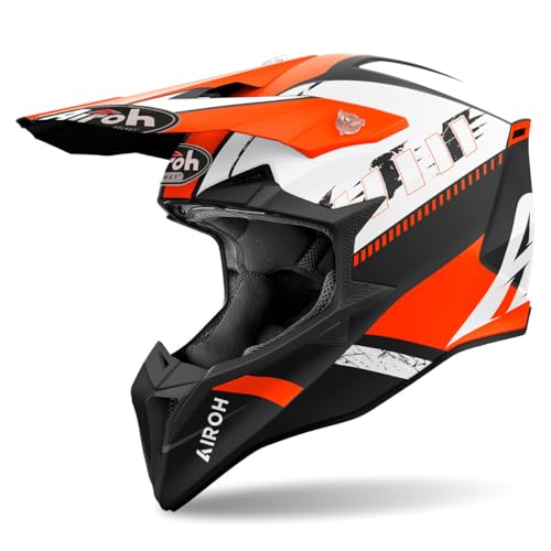 Casque Moto Cross Airoh Wraaap Feel Orange Matt XL Équipement Pilote TT