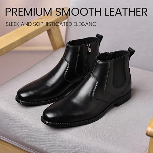 Image of Holy dove Chelsea Boots Men - Genuine Leather,Chelsea Boots for Men with Side Zipper, Casual Slip-On Ankle Boots, Chukka & Oxford Style Dress Boots