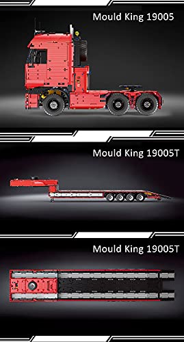Mould 19005 Technik LKW mit Anhänger, 8193 Teile, MK 19005T Technic Große Anhänger Modell, mit Fernbedienung und 9… – Bild 5