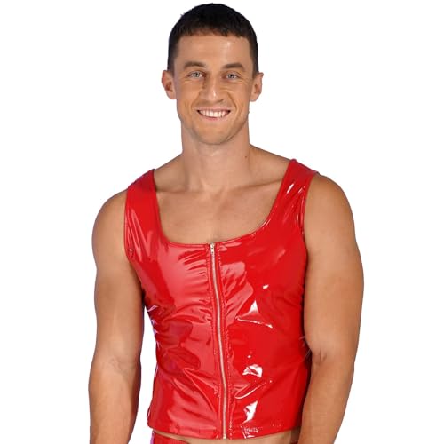Chaleco con cremallera para hombre sin mangas con cuello en U cómodo y ajustable