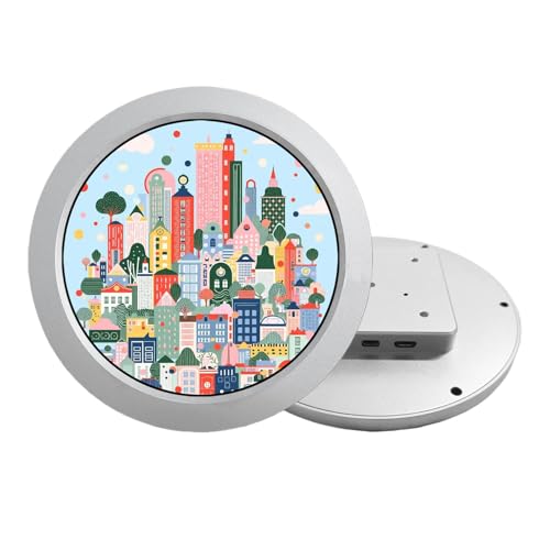 Image of VSDISPLAY 4'' Round LCD Display Monitor 720x720 Resolution,Silver Shell | with Mini H /D Inputs for DIY Projects,Digital Photo Frame,Dashboard Display