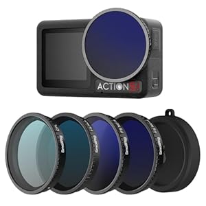 SMALLRIG ND Filter Kit for DJI Osmo Action 5 Pro/Action 4, 5 Pack CPL FS ND8 ND16 ND32 Snap-On Polarizing Neutral Density Filters & Lens Silicone Cover, HD Optical Glass/Multi-Coated Lens Filters 5411
