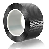 Flintronic Carbon Folie Auto, 5 cm X 5 m Auto Einstiegsleisten Kohlefaser Aufkleber, Einstiegsleisten Schutz Schwarz, Kratzfeste Kohlefaser Ackschutzfolie für Autotürschutz Stoßstangenschut