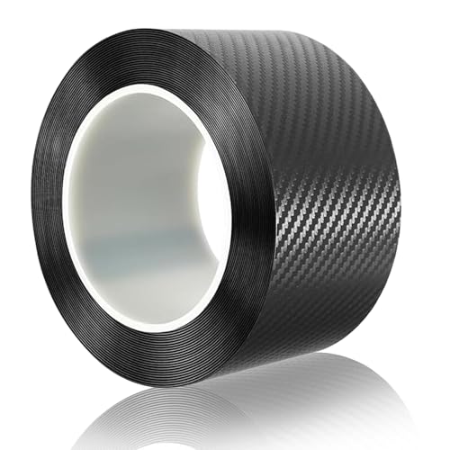 flintronic 5cm*10m 3D Adesivo Carbonio Fibra in Vinile, Pellicola Adesiva per Auto Nero Wrapping Pellicola, per parti della carrozzeria dei veicoli paraurti, per Auto e Moto,Car