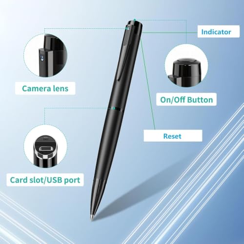 Image of 1080P Mini Camera Pen 32GB Security Cam Nanny Camera with Loop Recording for Indoor and Home, No WiFi