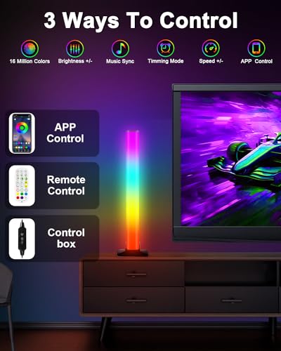 Daymeet Smart LED Light Bars, LED Lights Bar TV Led Backlight for 32-85 inch USB Gaming Lights TV Light Bars RGB Color Changing with Remote Music Sync Bluetooth APP Control for Computer, Bedroom PC - Image 4