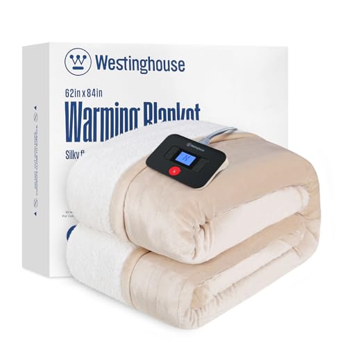 Westinghouse Electric Blanket Twin, Heated Blanket Twin Size with 10 Heating Levels and 1 to...