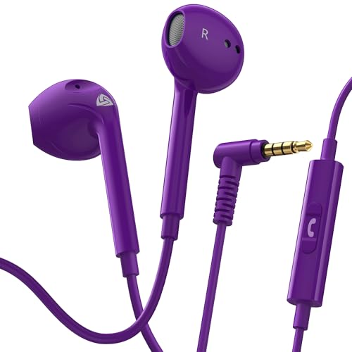 LUDOS Zenith Écouteurs, Garantie 2 Ans, Écouteur Intra-Auriculaires Filaires, Casque avec Microphone, Compatible avec Tablettes et Ordinateurs Portables Samsung,...