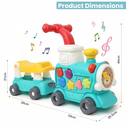 Image of Chanak Tiny Train Baby Walker for Kids with 5 Activities /Games - Piano, Gears, Maze, Clock & Smoke Function, 100% Safe Non-Toxic Colors & Smooth Edges, for Babies 9+ Months