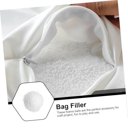 OUNONA 1 Pack Stuffed Material Bean Stuffing Size Cushion Filling Upholstery Padding Cushion Filler Shredded Pillow Filling Sofa Filling Balls Pillow Filler Decorative Balls Foam White - Thumbnail 6