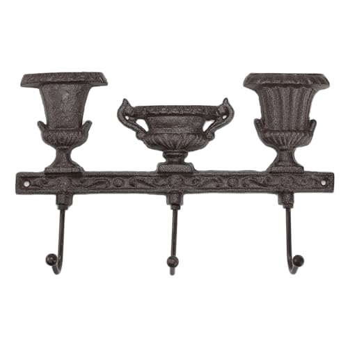 STCREE Perchero de pared estilo maceta con tres ganchos para colgar toallas, acabado mate, TQGJST424