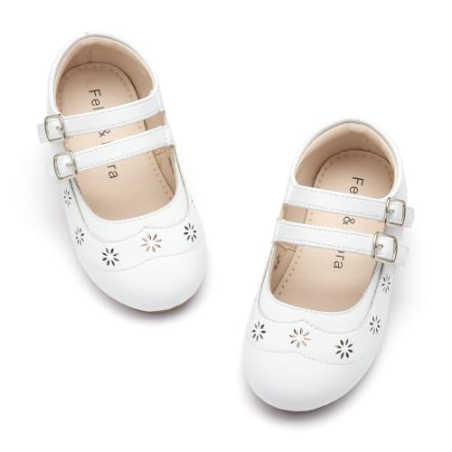 Image of Felix & Flora Toddler Flower Girl Dress Shoes - Baby Girl Ballet Mary Jane Flats for Party School Wedding