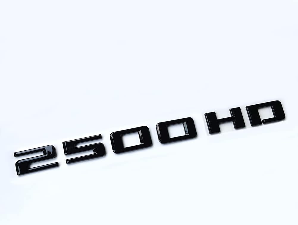 2pack OEM 2500HD Letter Nameplate Emblems 2500 HD Badge Replacement for Silverado Sierra Glossy (2019-2025 Black)