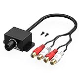 CHELINK Universal Auto Verstärker Audio RCA Verstärker, Gain Level Bass Lautstärkeregler für Auto, Motorrad, Lautsprecher, Heimkino