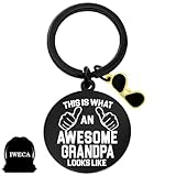 Iweca Father's Day Keychain Gift For Grandpa Best Grandpa Gifts For Birthday From Grandduaghter Papa Gifts From Grandkids Great Gigi Gift For Men Grandfather