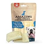 Amazing Dog Treats - Beef Cheek Chip Squares 4x4 (Regular - 8 Count) - NO Odor - Thick Cut - Rawhide Alternative - Beef Cheek Slice Chip Sticks - No Dyes, Chemicals, or Preservatives