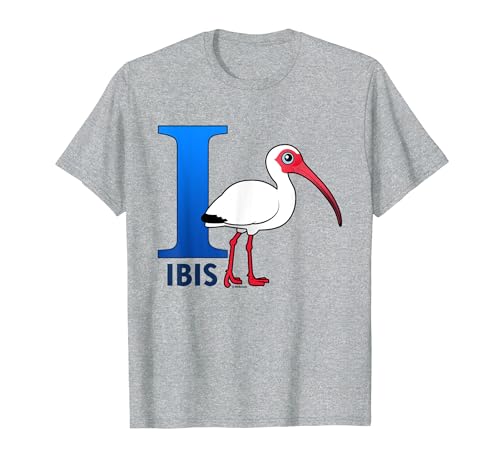 I is for Ibis Cute Cartoon Bird Alphabet Gift Idea T-Shirt
