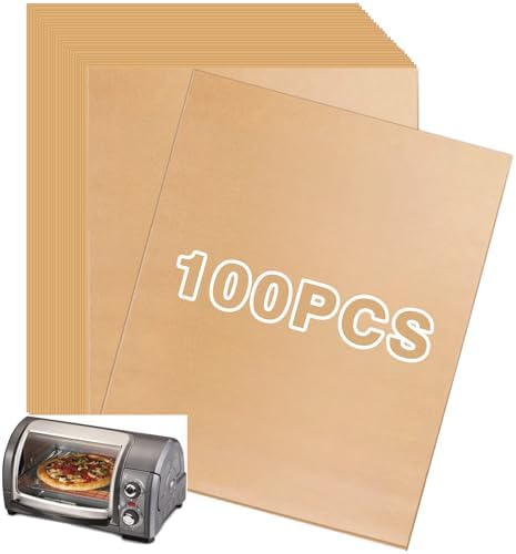 Parchment Paper Disposable Compatible with Hamilton Beach Easy Reach 4-Slice Countertop Toaster Oven, 100pcs Parchment Paper Sheets Air Fryer Accessories for Hamilton Beach 31344DA