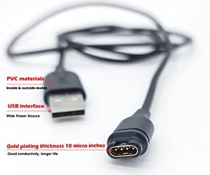 VFAN [2-Pack Charger Cable for Garmin Fenix 5/5S/5X, Forerunner 935, Approach S60, X10, S10/Quatix 5,5 Sapphire/Vivoactive 3/Vivosport/D2 USB Data Sync Charging Wire Cord