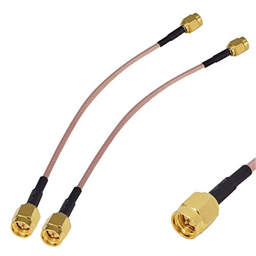 BOOBRIE 2 X Câble SMA Câble Coaxial SMA Mâle Mâle 15cm Rallonge SMA RG316 Connecteur SMA Mâle vers SMA Mâle Adaptateur d'Antenne WiFi pour Câble d'Antenne Coaxial, Antenne 4g, Routeur sans Fil Cover