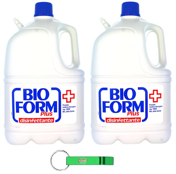 Bioform Plus - Detergente para suelos (2 unidades, especialmente adecuado para la higiene del suelo, 4,5 L, incluye llavero Beni Culinari gratuito)