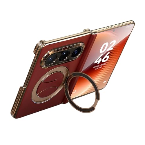 Housse Cuir Huawei Pura X Max Antichoc Rouge Évite les Chutes de Mobile